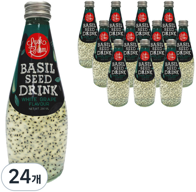 럭시암 바질씨드 드링크 화이트 그레이프 플레이버, 24개, 290ml