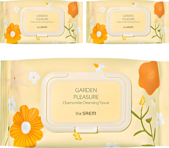 더샘 가든 플레져 캐모마일 클렌징 티슈, 100매입, 3개