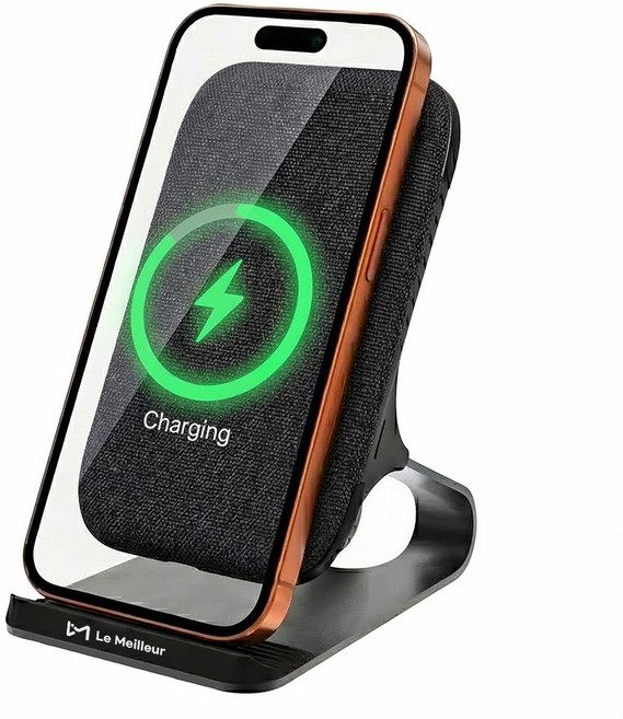 르메이어 20W 스탠드 고속 무선충전기, 블랙, 1개