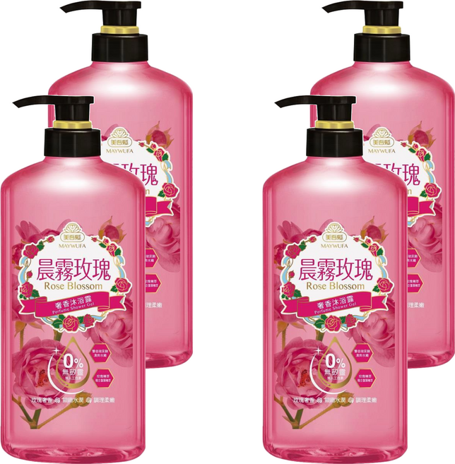 美吾髮 奢香沐浴露 晨霧玫瑰, 700ml, 4件