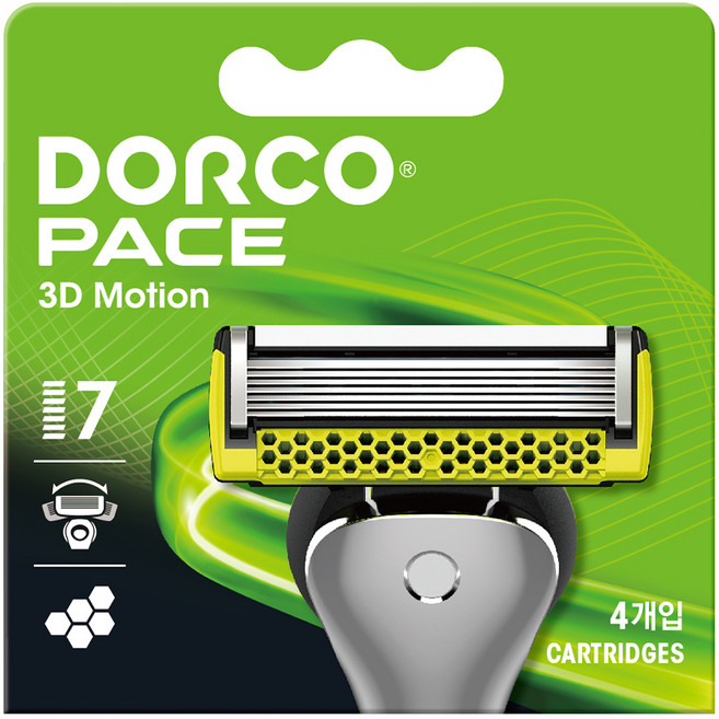 도루코 페이스 3D 모션 7중 면도날, 4개입, 1개