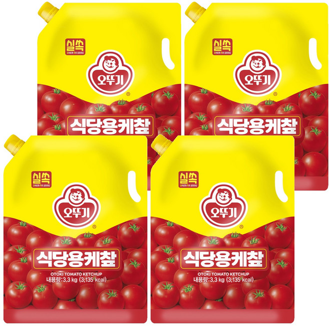 오뚜기 실쏙 식당용케찹 스파우트팩, 3.3kg, 4개