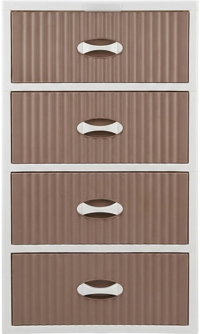 KEYWAY 聯府 安雅四層櫃 特大(540 x 475 x 934mm), 咖啡色 + 白色, 4層