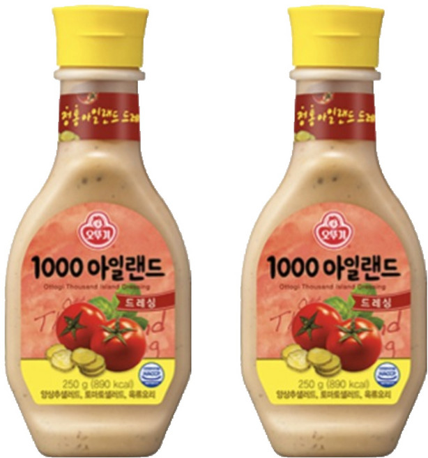 오뚜기 1000 아일랜드 드레싱, 250g, 2개