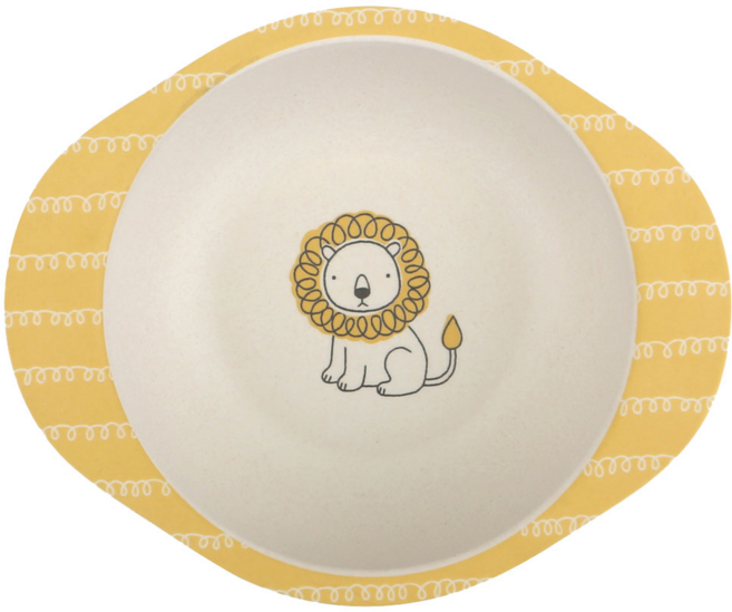 Dailylike 幼兒竹製防傾倒碗, 獅子, 1個
