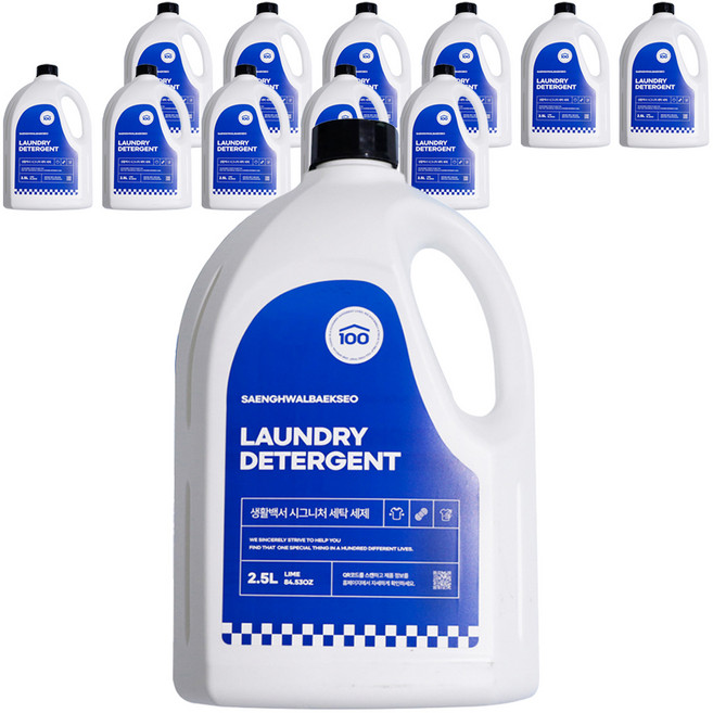 생활백서 세탁 세제 본품, 12개, 2.5L