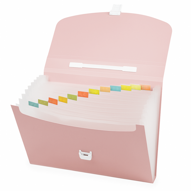 모더너리 아코디언 인덱스 파일 A4 13칸, 연핑크, 1개