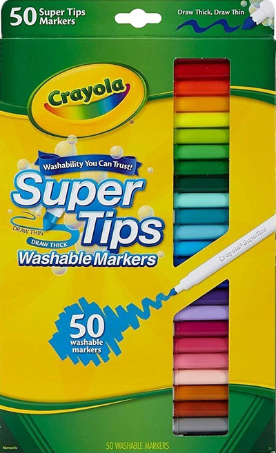 Crayola 繪兒樂 可水洗細桿彩色筆 3歲以上, 50色, 1盒