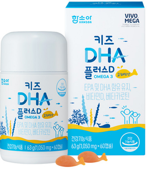 함소아 유아용 DHA 플러스 D 63g, 60정, 1개