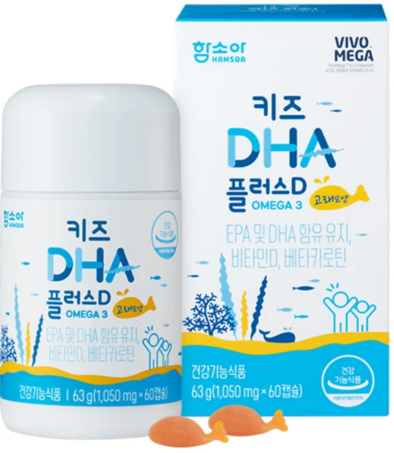 함소아 유아용 DHA 플러스 D 63g, 60정, 1개 - 쿠팡