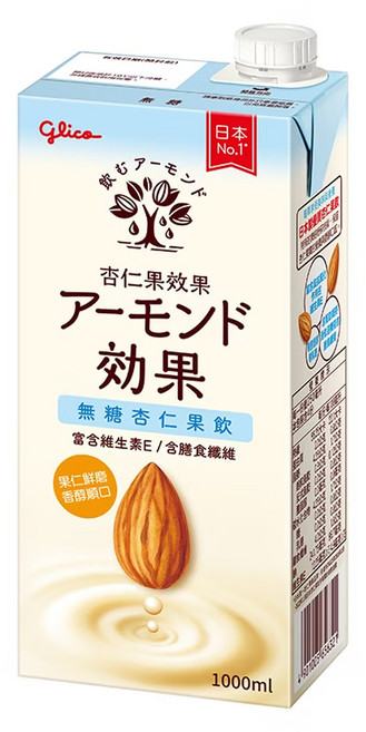 glico 格力高 杏仁果效果 無糖杏仁果飲, 1L, 1瓶
