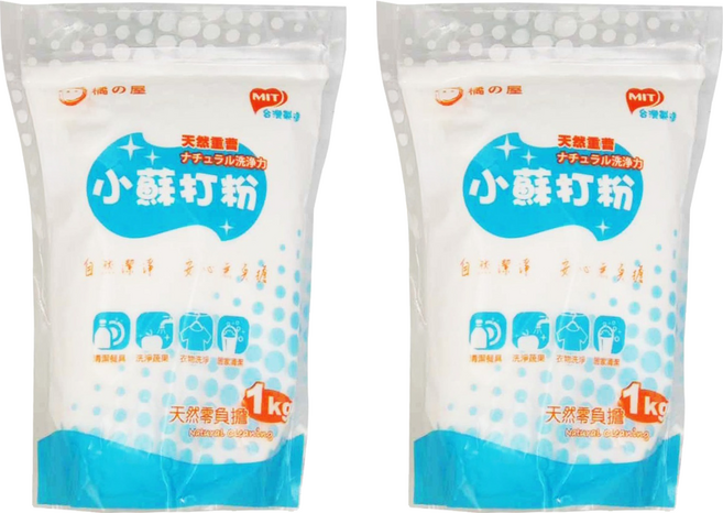 MIKA HOUSE 橘之屋 天然洗淨小蘇打 X-126, 1kg, 2包