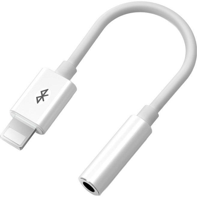 구스페리 라이트닝 8핀 3.5mm 아이폰 이어폰 변환젠더, 화이트, 1개, 13cm