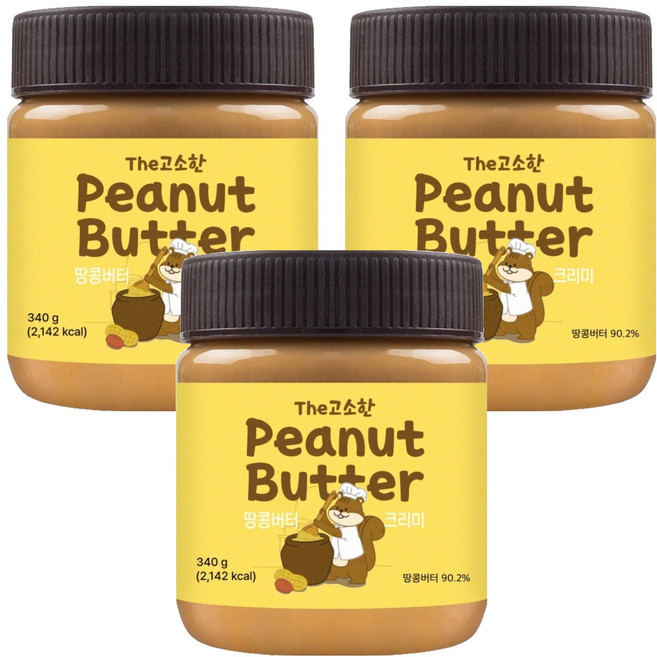 이엔푸드 땅콩버터 크리미, 340g, 3개