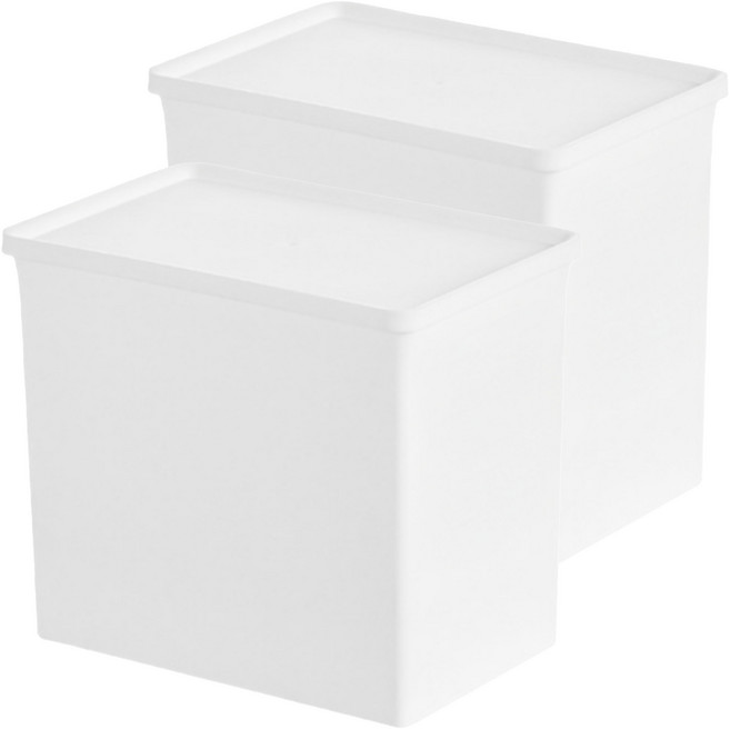 데일리홈 다용도 수납 정리 보관함, 화이트, 2개