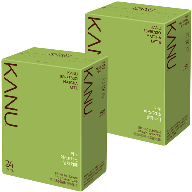 카누 에스프레소 말차 라떼 커피믹스, 17.3g, 24개입, 2개