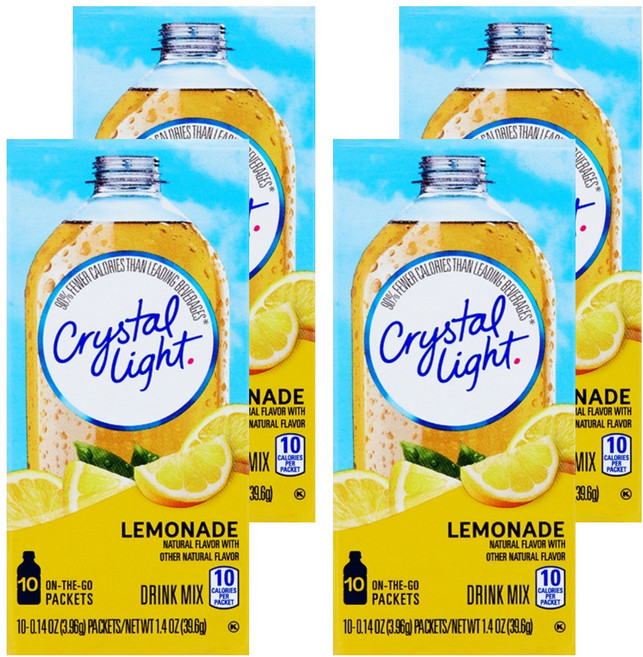 크리스탈라이트 레몬에이드 음료베이스 분말, 3.96g, 10개입, 4개, 3.96g