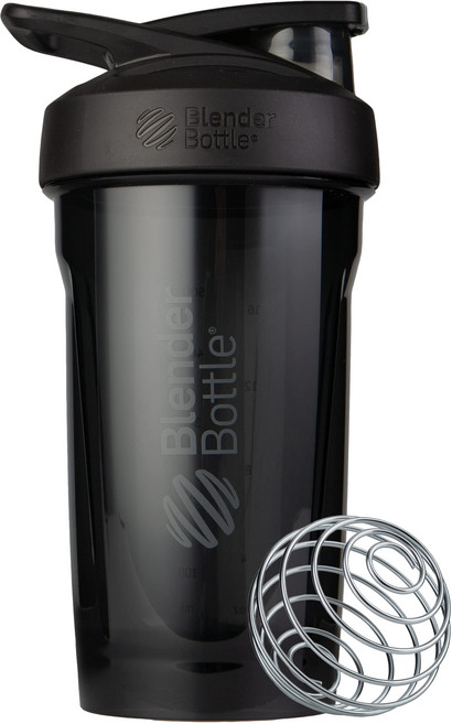 Blender Bottle Strada Tritan 鎖扣式環保水壺 24oz, 午夜黑, 710ml, 1個