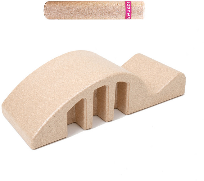 바디맵 일체형 스파인 코렉터 스트레칭 기구 + EPP 45 폼롤러 세트, 베이지, 1세트