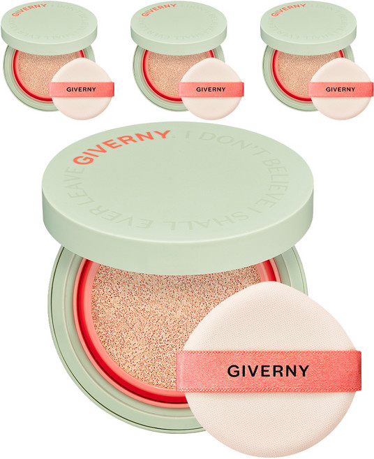 지베르니 밀착 커버 쿠션 파운데이션 12g, 21NW 라이트 베이지, 4개