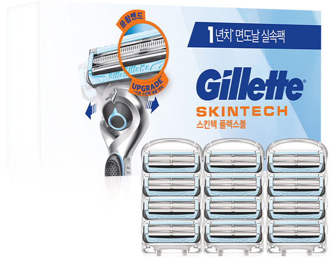 질레트 정품 스킨텍 면도날, 12개입, 1개