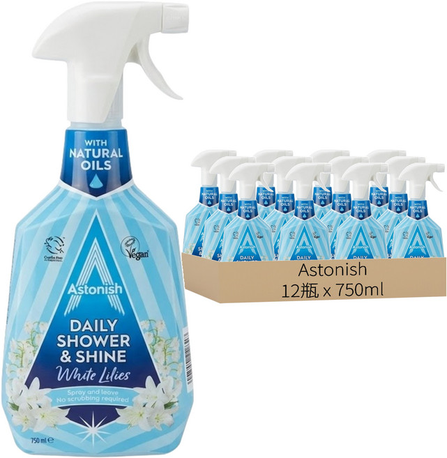 Astonish 浴廁清潔劑 白百合, 750ml, 12瓶