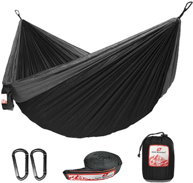 스위스마운틴 캠핑 해먹, 블랙 - 쿠팡
