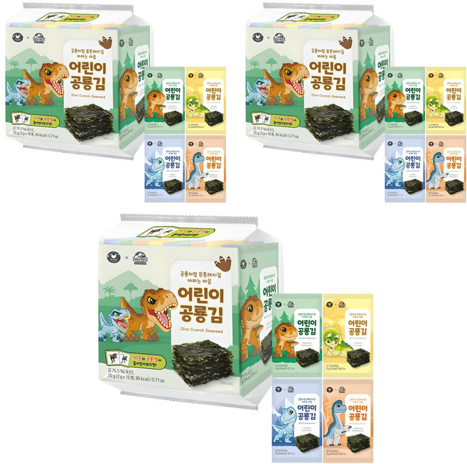 만전김 어린이 공룡김 10p, 20g, 3개