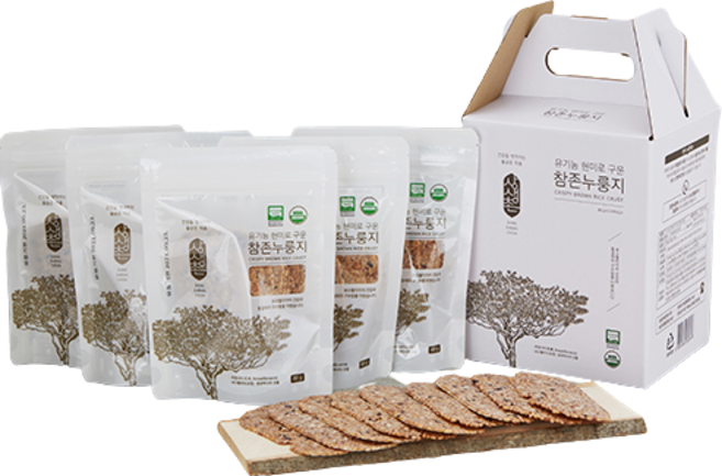 상생촌 오색발효미 유기농 현미로 구운 참존 누룽지, 80g, 5개