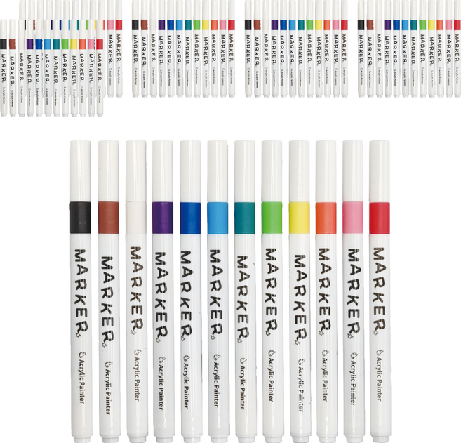 터치필 아크릴 마카펜 세트, 12색, 6세트