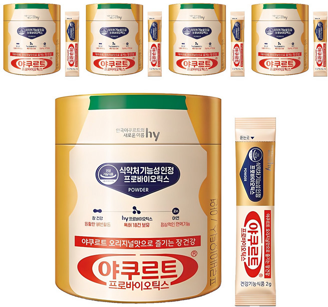 에치와이 야쿠르트 프로바이오틱스 유산균, 120g, 5개
