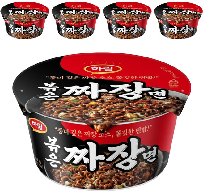하림 볶은짜장면 컵 107g, 5개