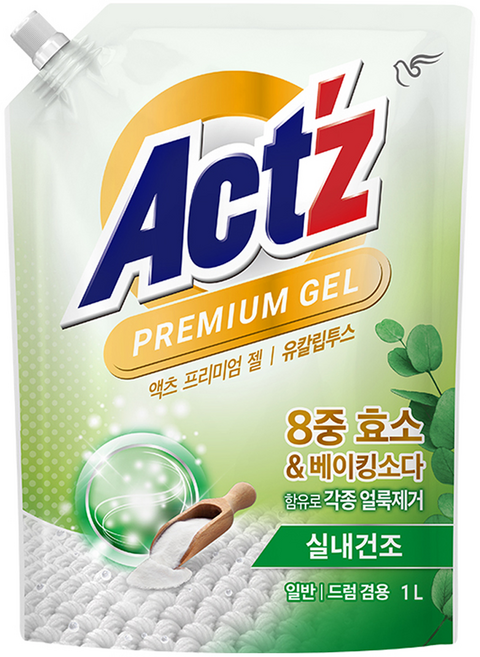 액츠 프리미엄젤 세탁세제 유칼립투스 리필, 1L, 1개