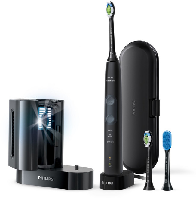 필립스 소닉케어 프로텍티브클린 5100 UV 에디션 전동칫솔, HX6462/01, 블랙, 1세트