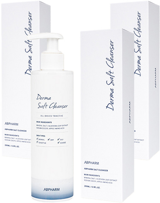 에이비팜 더마 솔트클렌저 트리액티브, 200ml, 3개