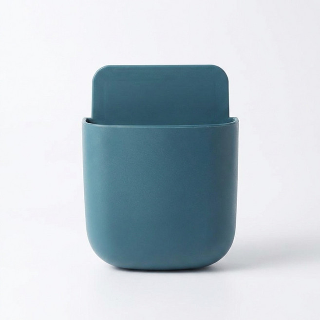 앞날창창 부착형 리모컨 정리함 벽부착 무타공 미니 수납함, 블루, 1개