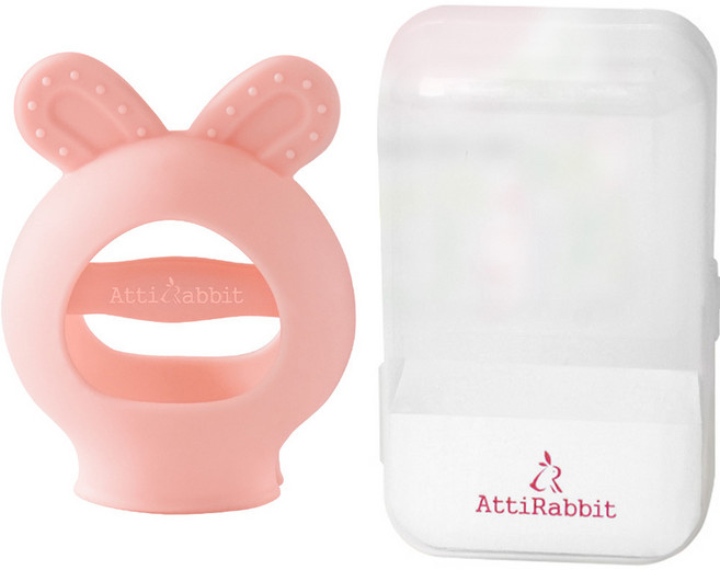 아띠래빗 토끼 치발기 글러브형 + 전용 케이스 세트, 치발기 + 케이스, 아띠핑크(치발기), 1세트