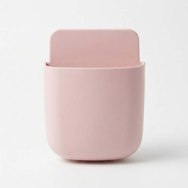 앞날창창 부착형 리모컨 정리함 벽부착 무타공 미니 수납함, 핑크, 1개