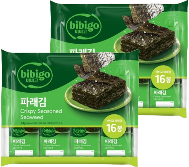비비고 파래김 도시락김 12p, 4g, 32개