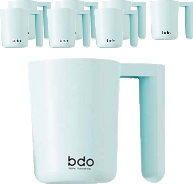 더자카 심플 원형 칫솔꽂이 양치컵, 블루, 8개