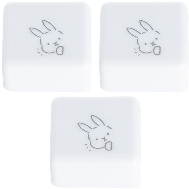 sun-star 可愛動物三連拍浸透印章 兔子3件組 深灰色, 1組