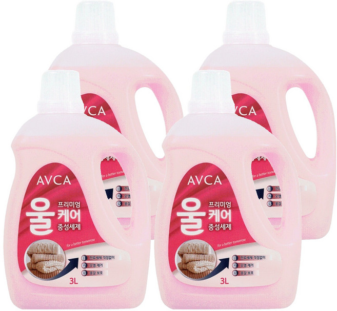 아브카 프리미엄 울케어 중성세제 본품, 4개, 3L