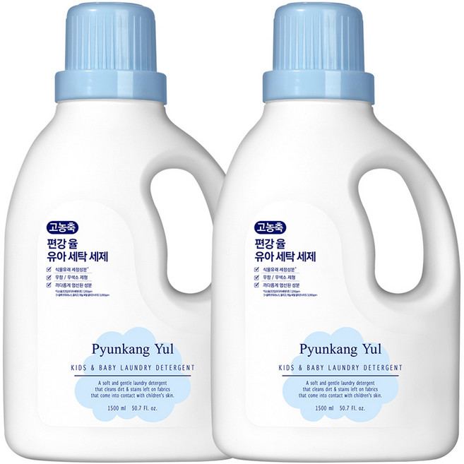 편강율 고농축 세탁 유아 세제, 1.5L, 2개