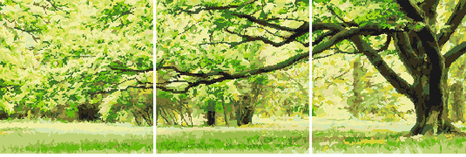 아트조이 DIY 보석 십자수 캔버스형 3단 세트, 푸르름, 1세트