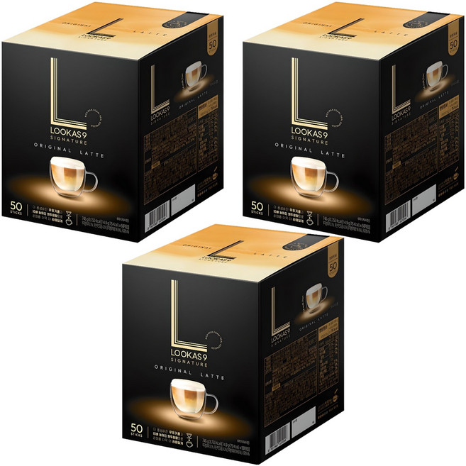 루카스나인 시그니처 라떼 커피믹스, 14.9g, 50개입, 3개