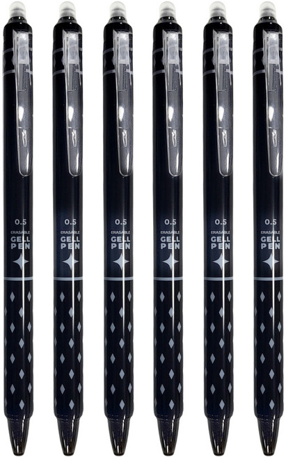 탐사 지워지는 볼펜 0.5mm 6p, 블랙, 6개