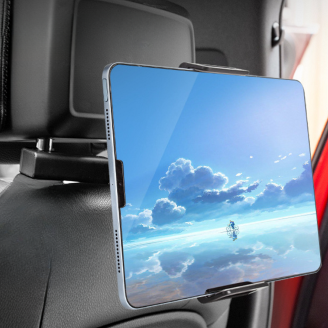 몰킨 차량용 뒷좌석 태블릿 거치대 헤드레스트, 1개, 블랙