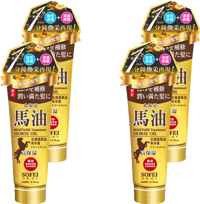 SOFEI 舒妃 北海道馬油強效保濕護髮膜, 240ml, 4件