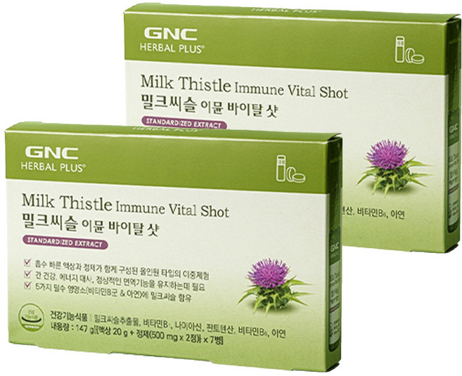 GNC 밀크씨슬 이뮨 바이탈 샷 7p, 7회분, 2개