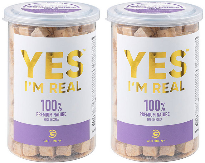 골드로니 강아지 예스아임리얼 프리미엄 저온건조 간식, 연어트릿, 90g, 2개